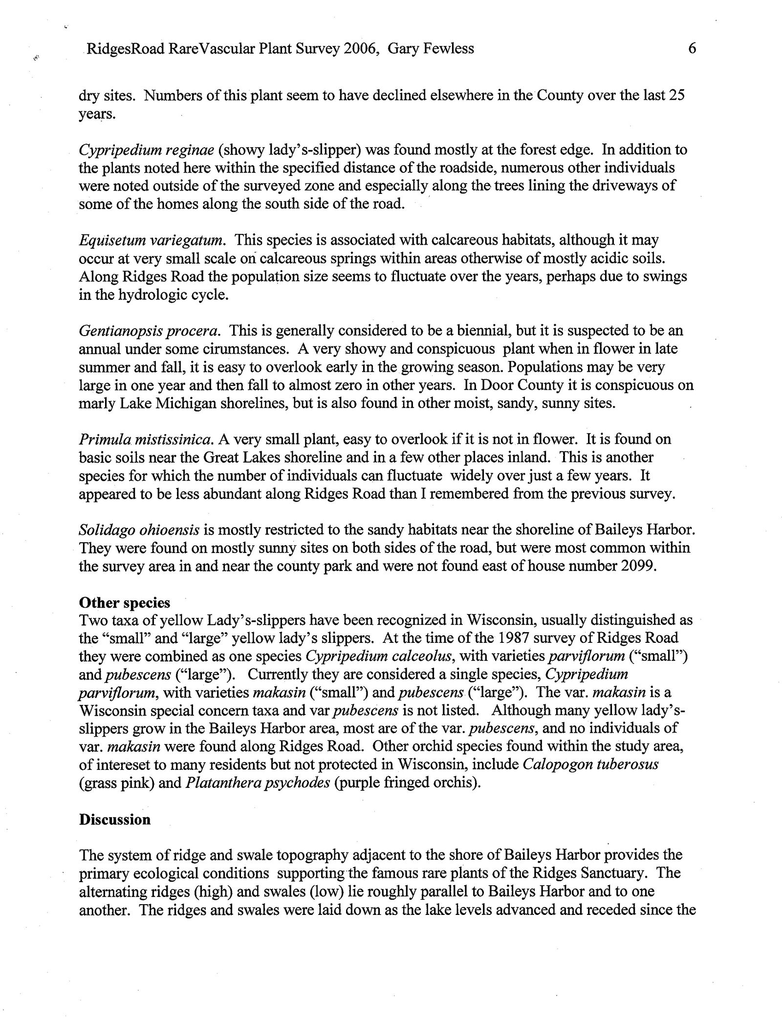2006 Rare Plant Survey, page 6