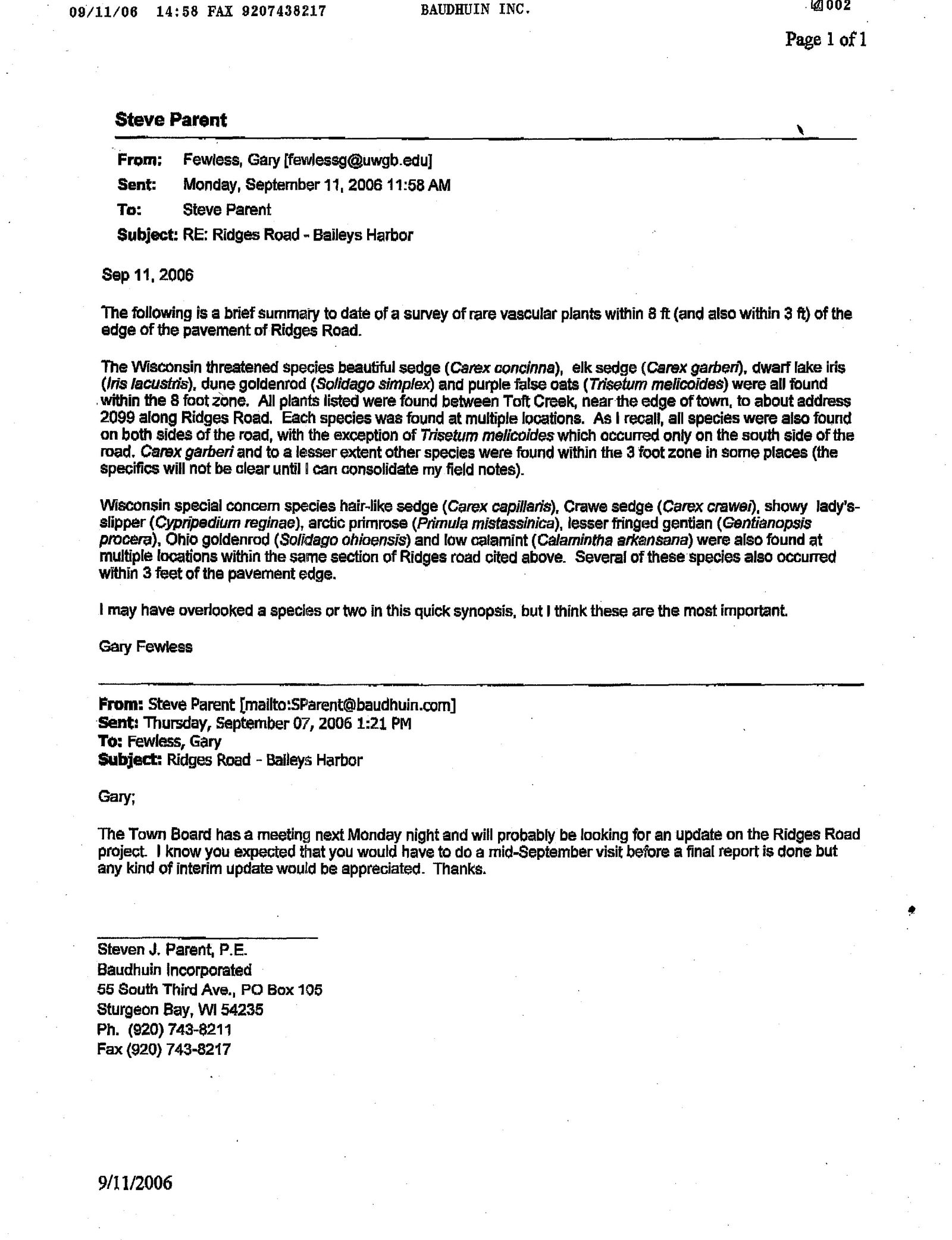 2006 Rare Plant Survey, page 9