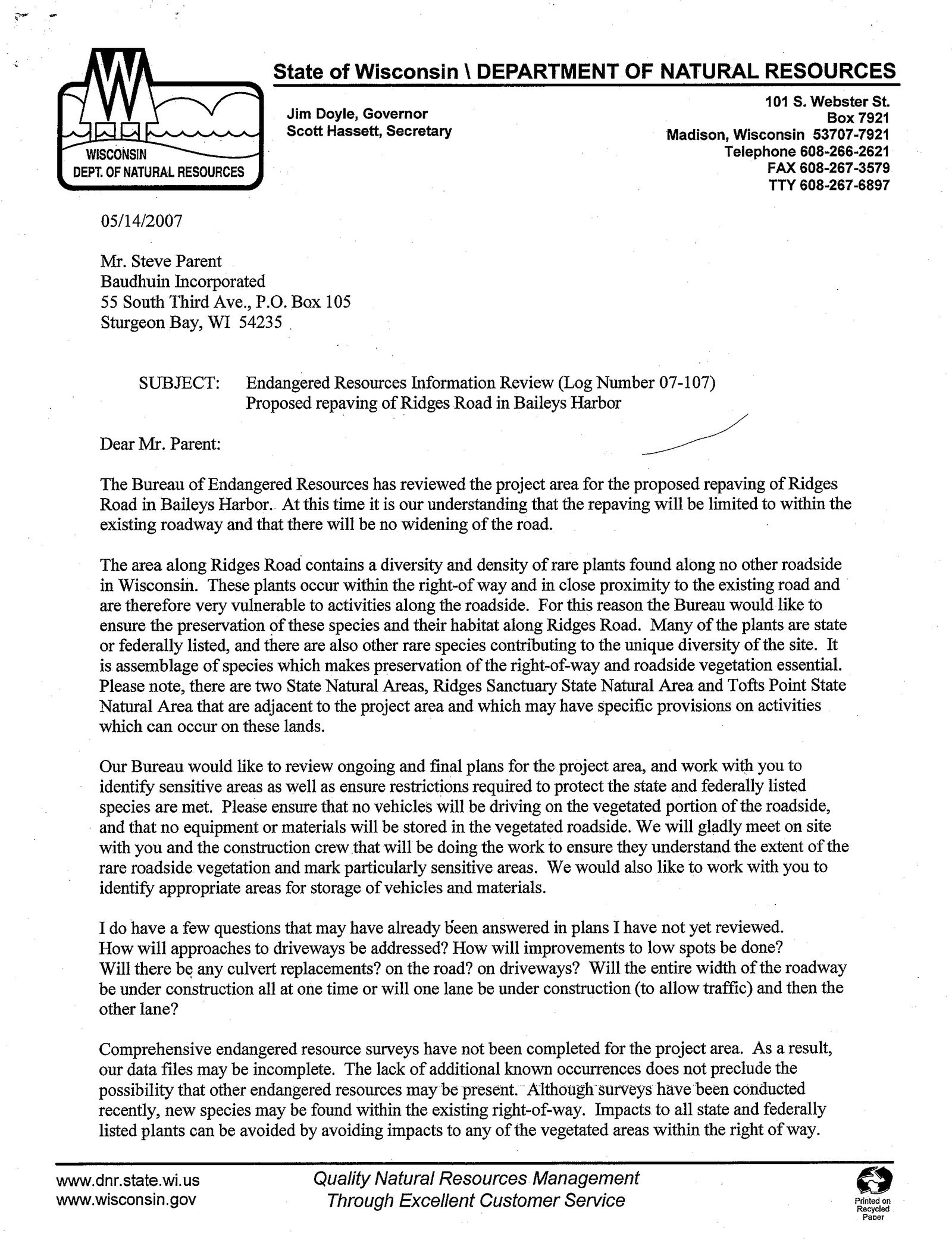 2007 DNR Endangered Species, page 1