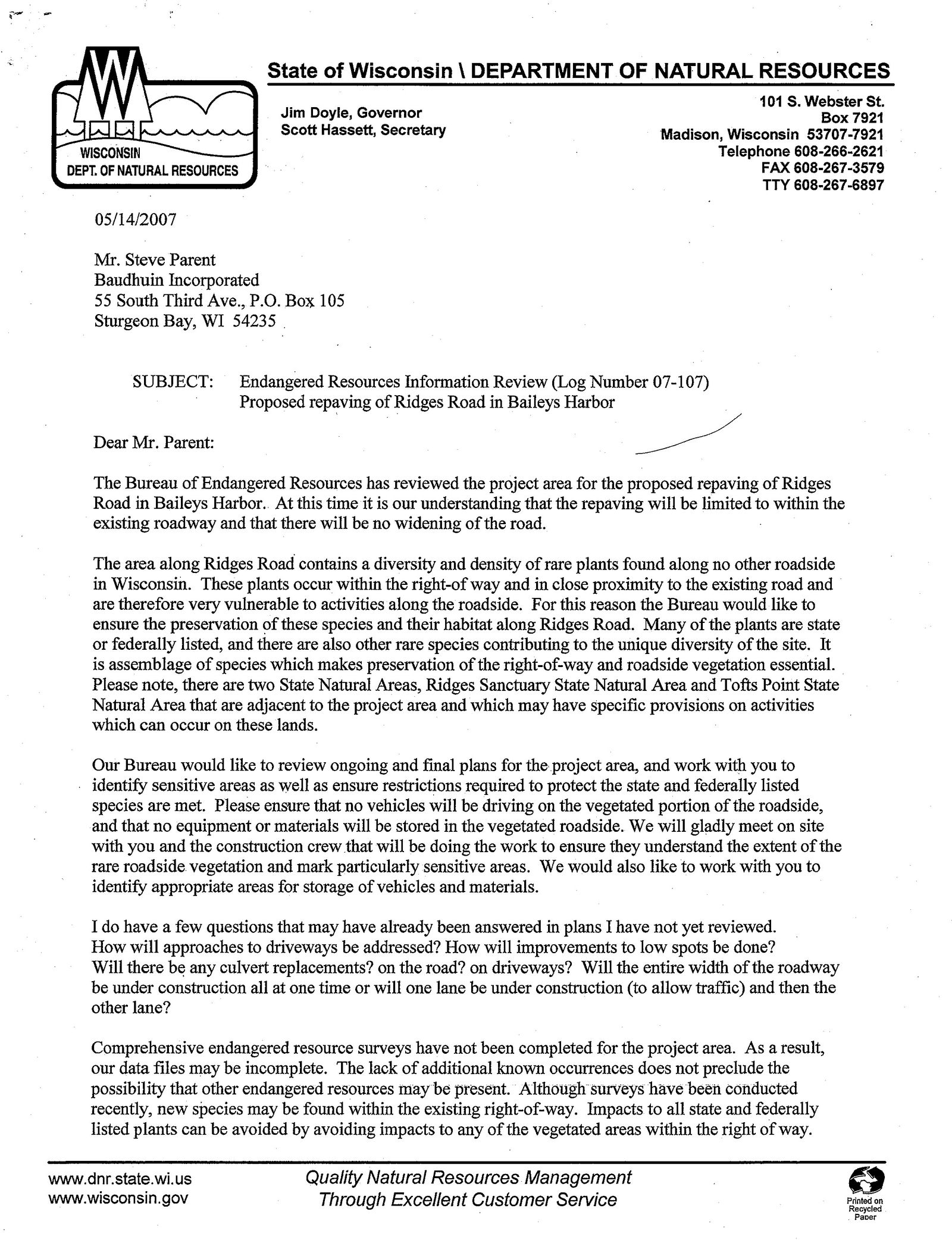 2007 DNR Endangered Species, page 2