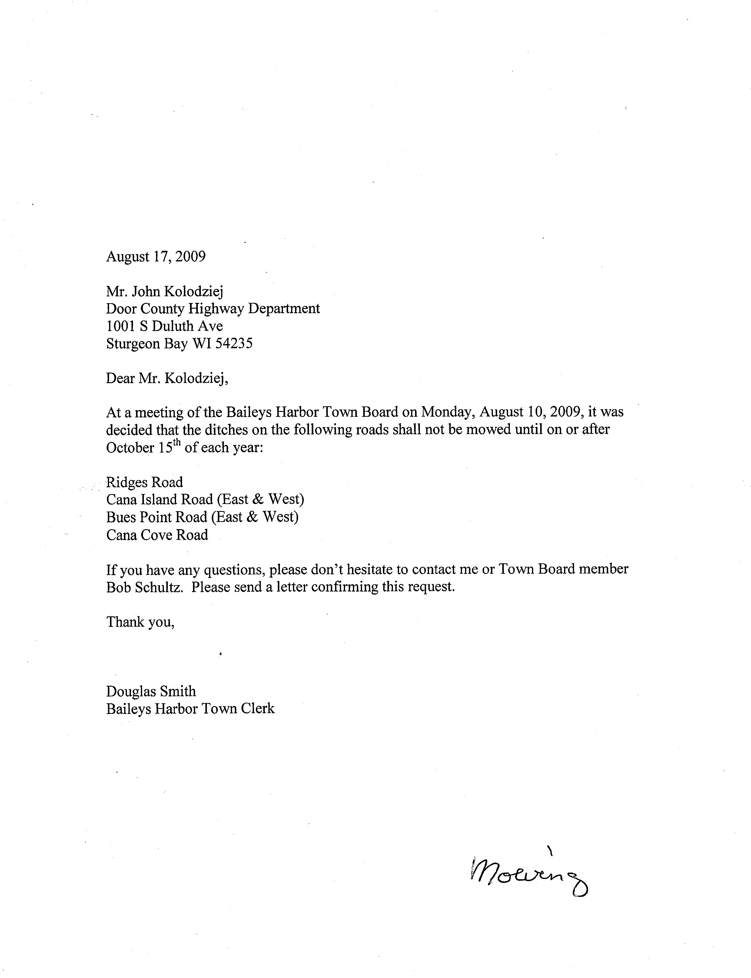 2009 Mowing Ridges Road, page 1
